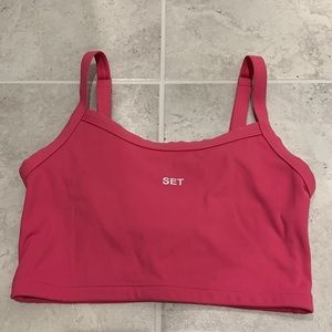 Small - Set Active - EUC - Athletic crop tank hot pink